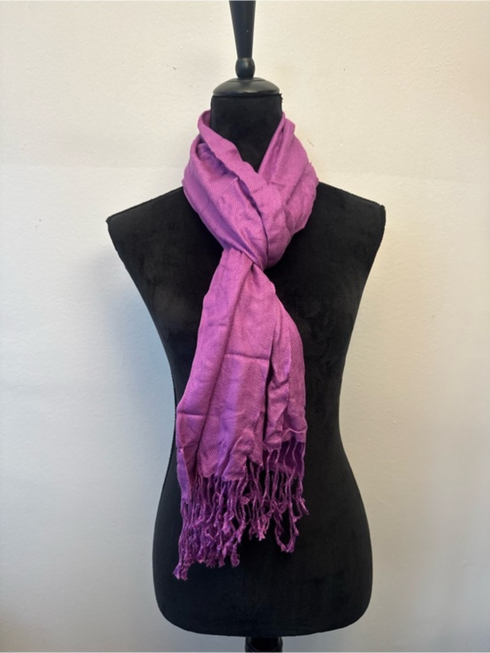Rich Lilac Tassel Ended Fashion Scarf